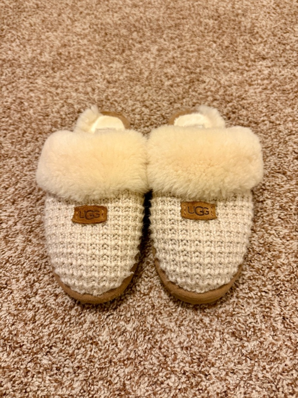 UGG Women's Cozy Knit Slippers in Cream, Size 7
